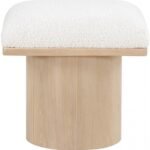 Pavilion Boucle Fabric Upholstered Stool - Image 3