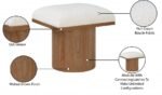 Pavilion Boucle Fabric Upholstered Stool - Image 8