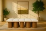 Pavilion Boucle Fabric Upholstered 10pc. Modular Bench - Image 2