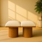 Pavilion Boucle Fabric Upholstered 2pc. Modular Bench - Image 2