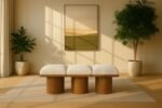Pavilion Boucle Fabric Upholstered 3pc. Modular Bench - Image 2