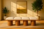 Pavilion Boucle Fabric Upholstered 4pc. Modular Bench - Image 2