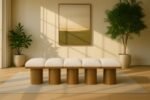 Pavilion Boucle Fabric Upholstered 5pc. Modular Bench - Image 2
