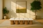 Pavilion Boucle Fabric Upholstered 5pc. Modular Bench - Image 2