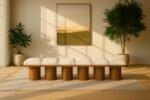 Pavilion Boucle Fabric Upholstered 6pc. Modular Bench - Image 2