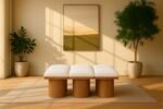 Pavilion Boucle Fabric Upholstered 6pc. Modular Bench - Image 2