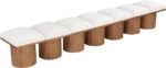 Pavilion Boucle Fabric Upholstered 7pc. Modular Bench - Image 5
