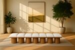 Pavilion Boucle Fabric Upholstered 7pc. Modular Bench - Image 2