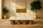Pavilion Boucle Fabric Upholstered 8pc. Modular Bench - Image 2