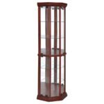 APPLEDALE 6-SHELF CORNER CURIO DISPLAY CABINET MEDIUM BROWN
