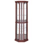 APPLEDALE 6-SHELF CORNER CURIO DISPLAY CABINET MEDIUM BROWN - Image 3