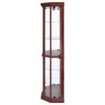 APPLEDALE 6-SHELF CORNER CURIO DISPLAY CABINET MEDIUM BROWN - Image 5