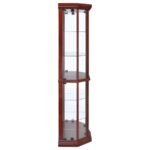 APPLEDALE 6-SHELF CORNER CURIO DISPLAY CABINET MEDIUM BROWN - Image 7