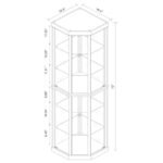 APPLEDALE 6-SHELF CORNER CURIO DISPLAY CABINET MEDIUM BROWN - Image 9