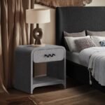 Medley Linen Textured Nightstand / Side Table - Image 2