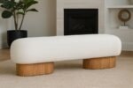Robertson Boucle Fabric Upholstered Bench - Image 2