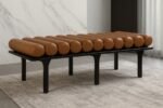Landon Vegan Leather Upholstered Bench - Image 2
