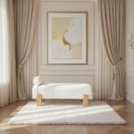 Edison Chenille Fabric Upholstered Bench - Image 2