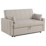 PORTLAND BOUCLE UPHOLSTERED SLEEPER SOFA BED LATTE