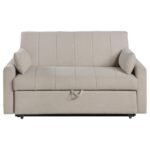 PORTLAND BOUCLE UPHOLSTERED SLEEPER SOFA BED LATTE - Image 6