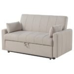 PORTLAND BOUCLE UPHOLSTERED SLEEPER SOFA BED LATTE - Image 7