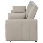 PORTLAND BOUCLE UPHOLSTERED SLEEPER SOFA BED LATTE - Image 8