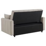 PORTLAND BOUCLE UPHOLSTERED SLEEPER SOFA BED LATTE - Image 9