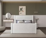 Elias Boucle Fabric Upholstered Bed - Image 4