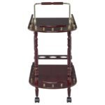 PALMER 2-TIER RECTANGULAR WOOD BAR CART MERLOT - Image 3