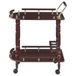 PALMER 2-TIER RECTANGULAR WOOD BAR CART MERLOT - Image 5