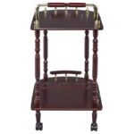 PALMER 2-TIER RECTANGULAR WOOD BAR CART MERLOT - Image 6