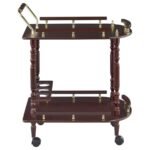 PALMER 2-TIER RECTANGULAR WOOD BAR CART MERLOT - Image 7