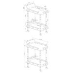 PALMER 2-TIER RECTANGULAR WOOD BAR CART MERLOT - Image 9