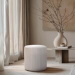 Roy Microsuede Fabric Upholstered Stool - Image 2