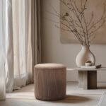 Roy Microsuede Fabric Upholstered Stool - Image 2