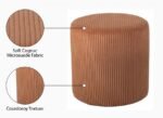 Roy Microsuede Fabric Upholstered Stool - Image 7