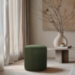 Roy Microsuede Fabric Upholstered Stool - Image 2