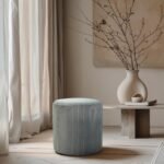 Roy Microsuede Fabric Upholstered Stool - Image 2