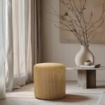 Roy Microsuede Fabric Upholstered Stool - Image 2