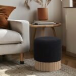 Veranda Boucle Fabric Upholstered Stool - Image 2