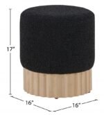 Veranda Boucle Fabric Upholstered Stool - Image 6