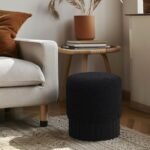 Veranda Boucle Fabric Upholstered Stool - Image 2