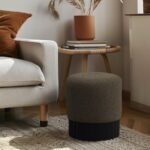 Veranda Boucle Fabric Upholstered Stool - Image 2
