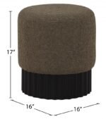 Veranda Boucle Fabric Upholstered Stool - Image 6