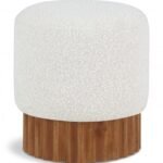 Veranda Boucle Fabric Upholstered Stool