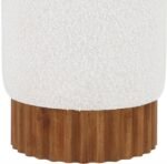 Veranda Boucle Fabric Upholstered Stool - Image 3