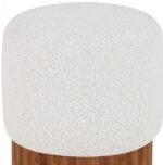 Veranda Boucle Fabric Upholstered Stool - Image 4