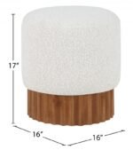 Veranda Boucle Fabric Upholstered Stool - Image 6