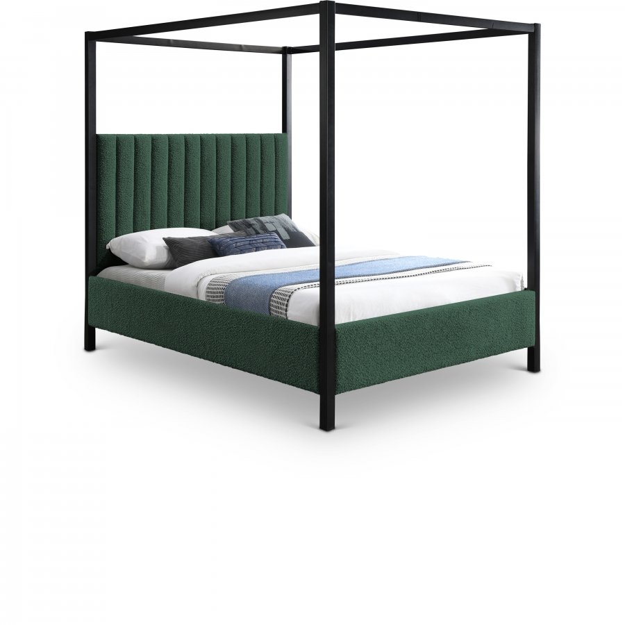 35766.jpg Kelly Boucle Fabric Upholstered Bed - Image 1