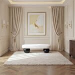 Bowie Boucle Fabric Upholstered Bench - Image 2